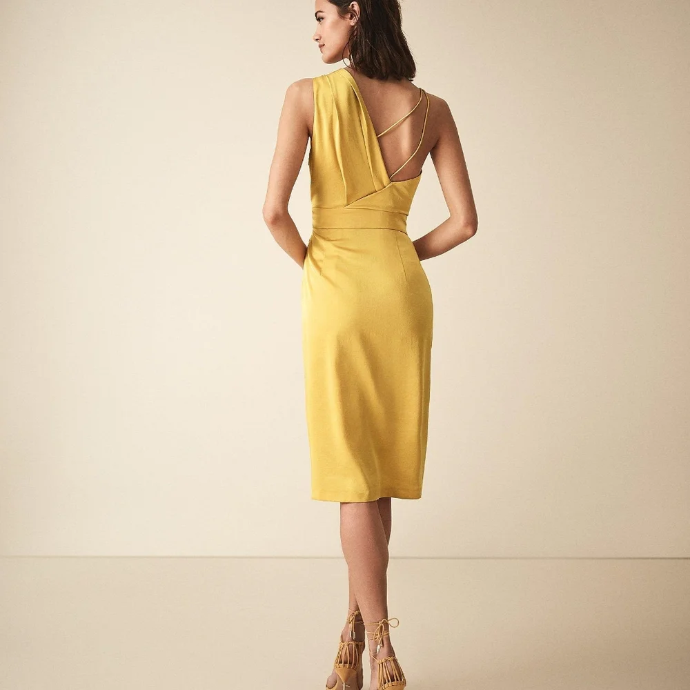 NWT REISS | Sara Satin Cocktail Dress - Picture 6 of 8